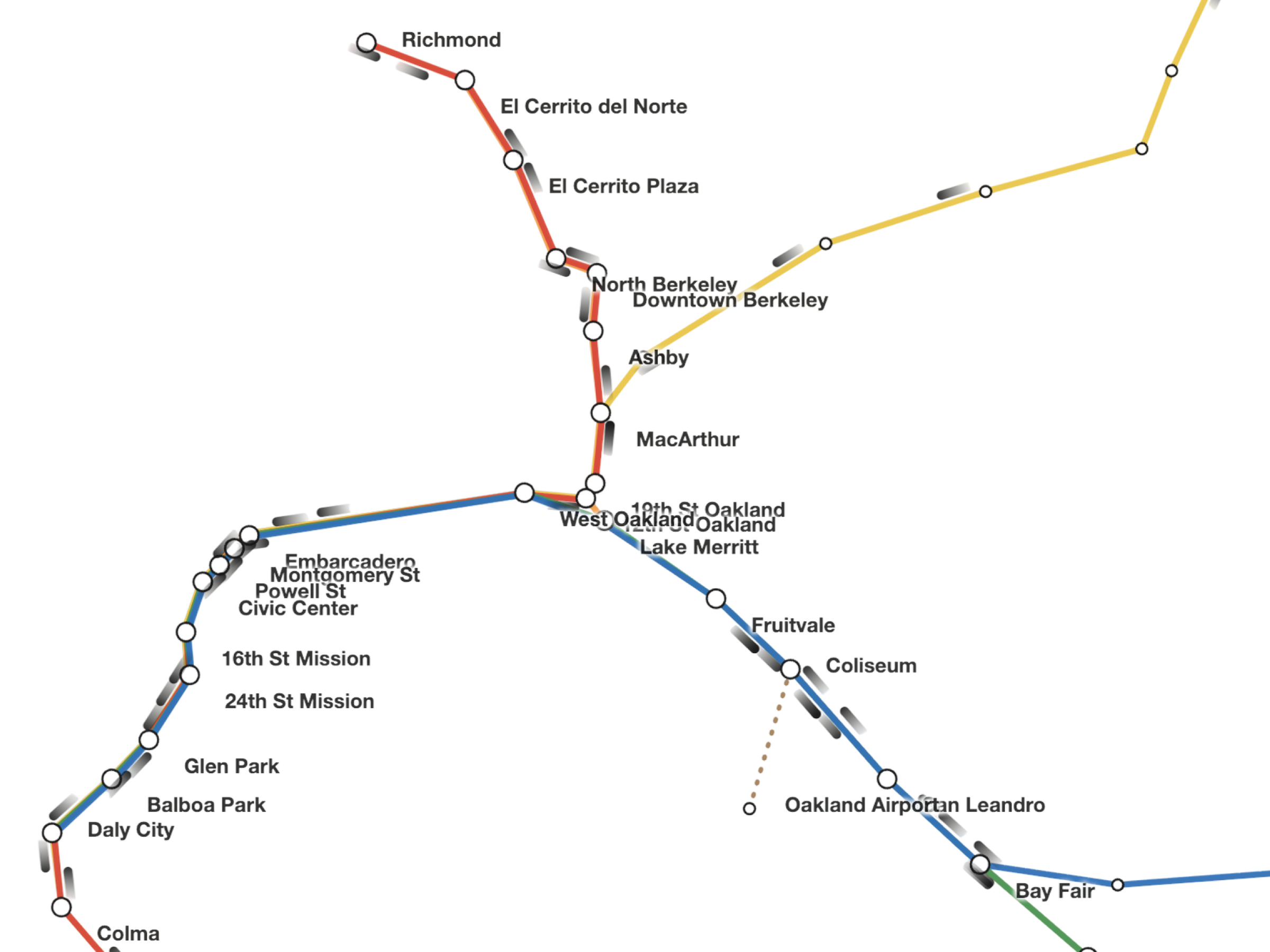 Early working version — live train positions appear