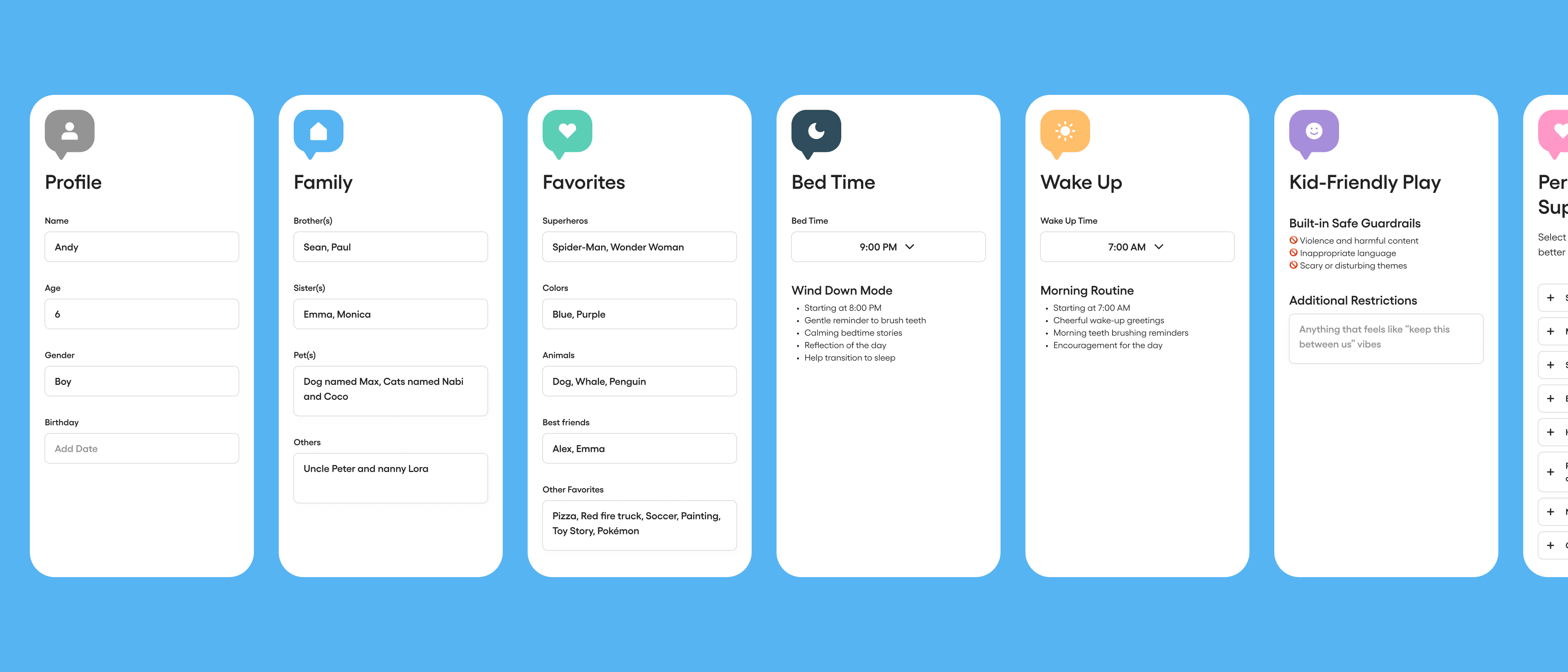 Parent app — chat monitoring + guidance UI