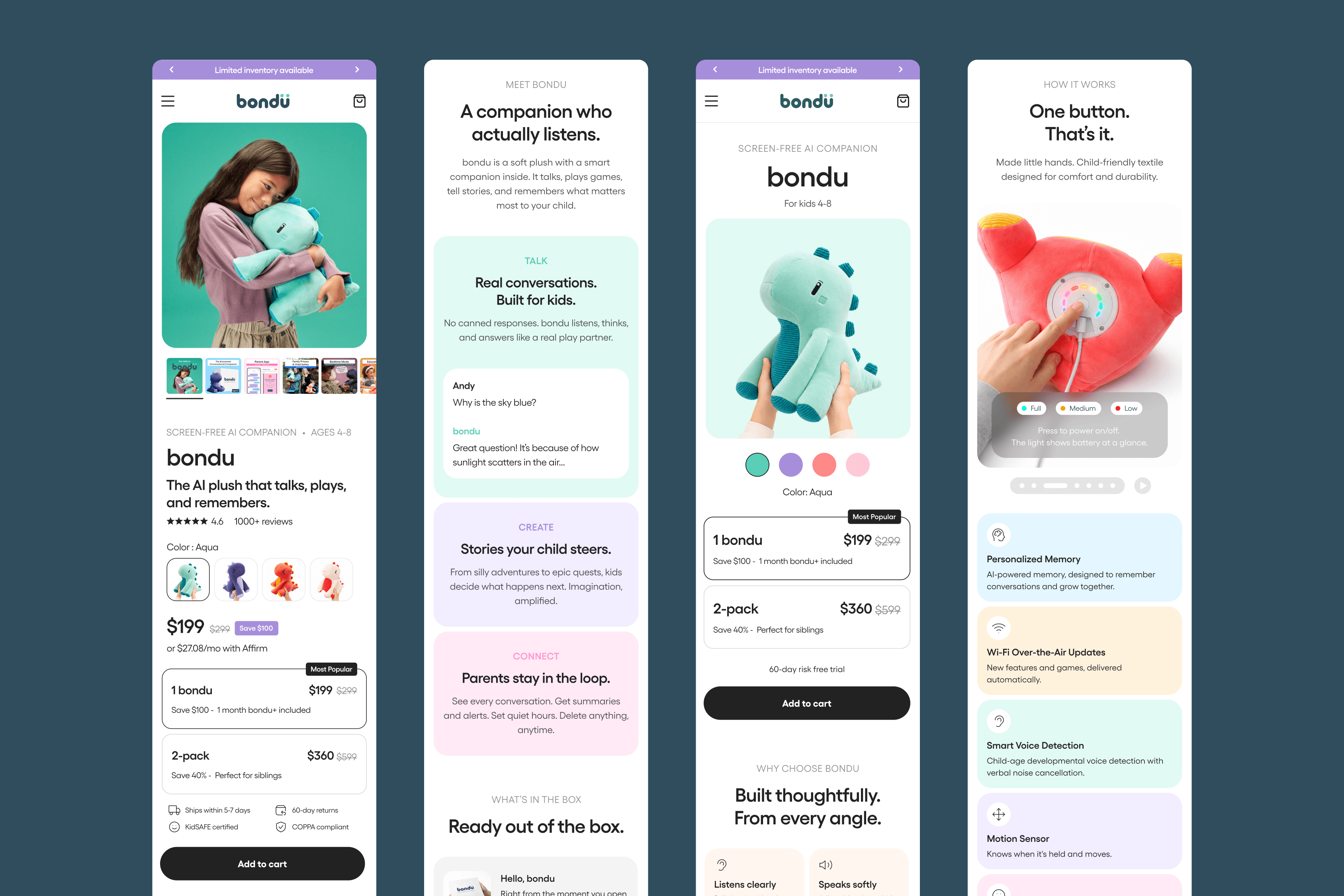 bondu.com homepage redesign
