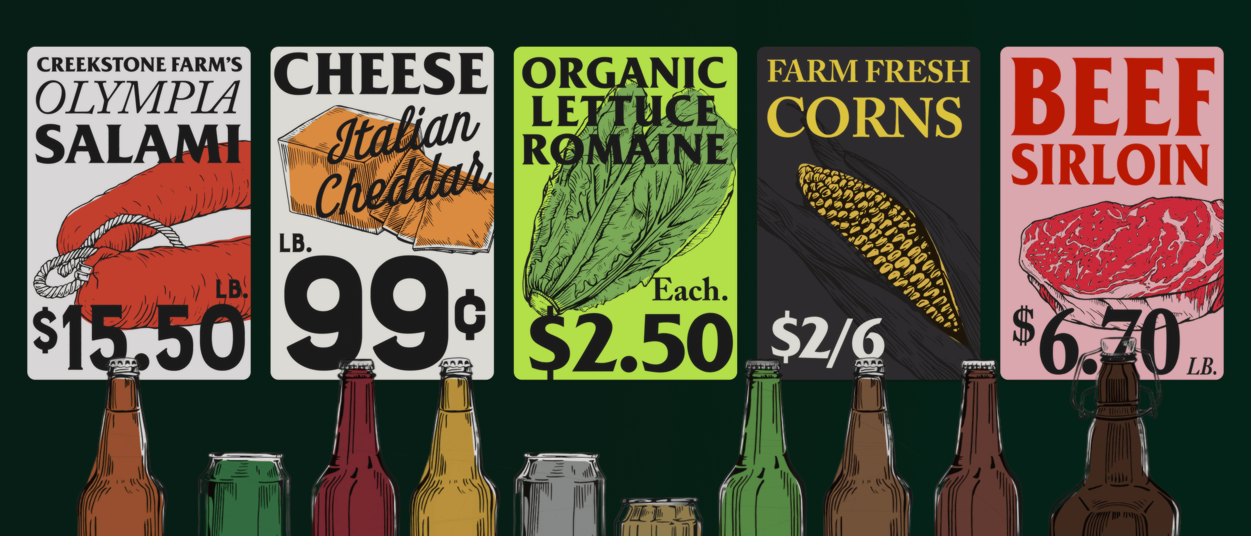 Mood / reference board — 1950s-60s American grocery aesthetics