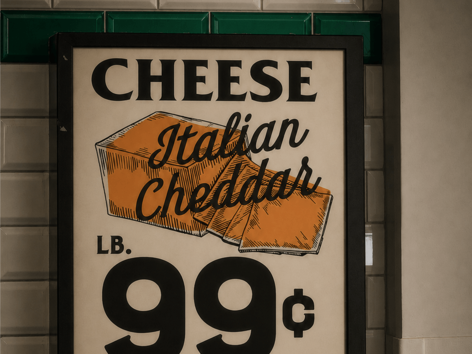 Menu / deli boards — typography in use at counter scale