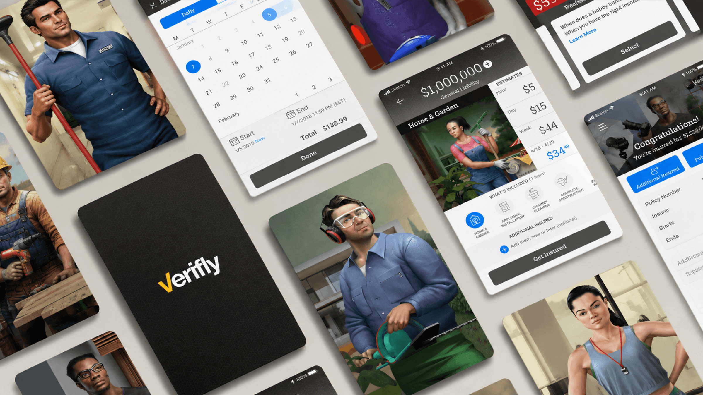 Verifly's initial launch screens